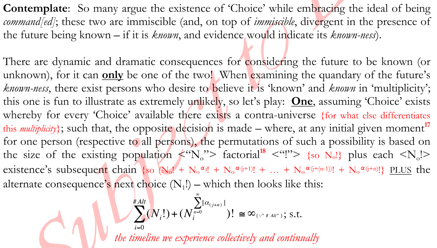 Choice and command plate: timeline multiplicity